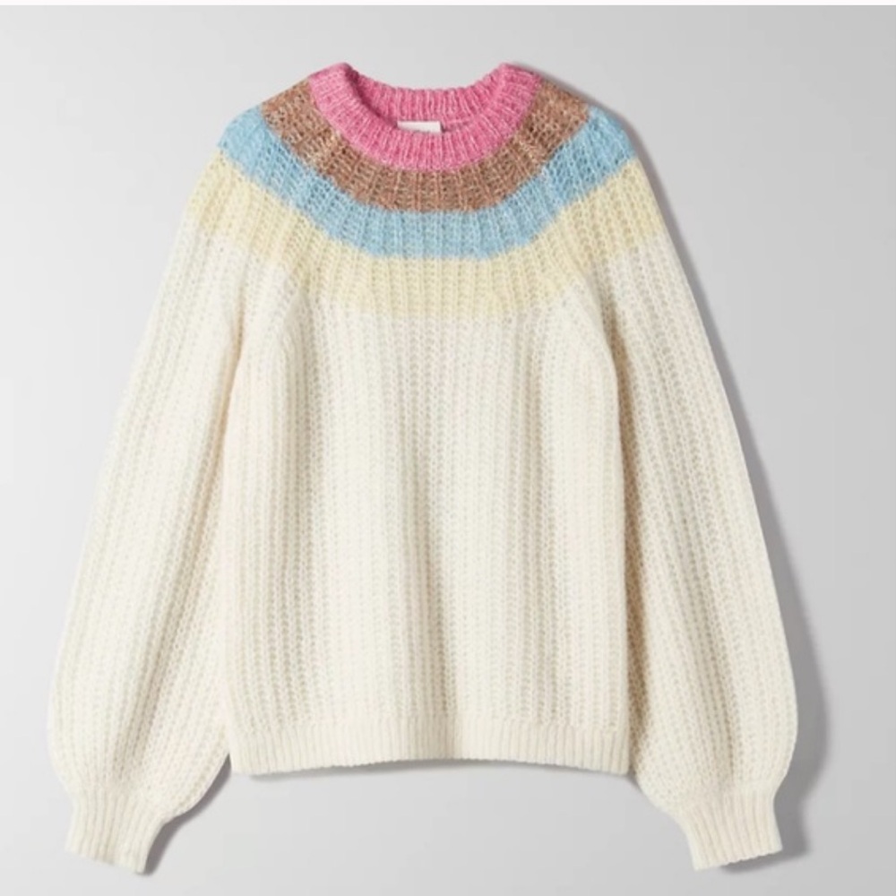 Aritzia Wilfred Giselle Butter Yellow Saba Mohair Alpaca Blend Sweater - Picture 2 of 15